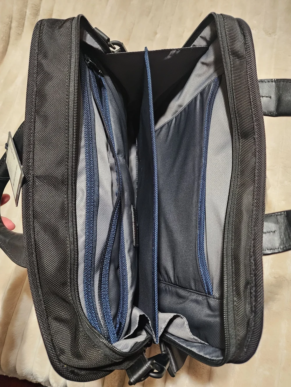 TUMI Black Nylon Briefcase with Shoulder Strap